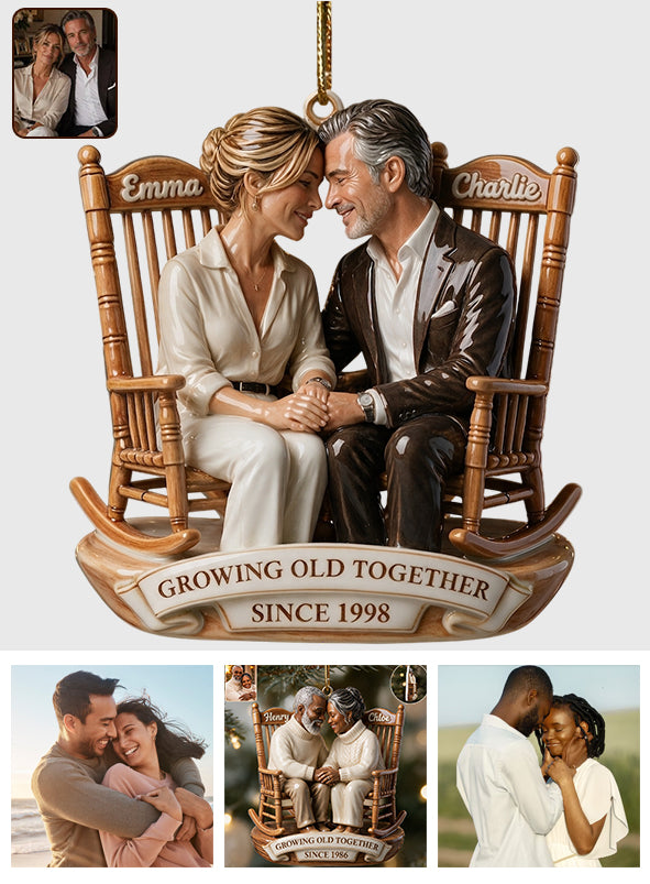 Growing Old Together - Personalized Couple Premium 3D Ornament
