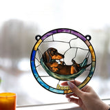 Cute Dachshund - Personalized Dog Window Hanging Suncatcher Ornament