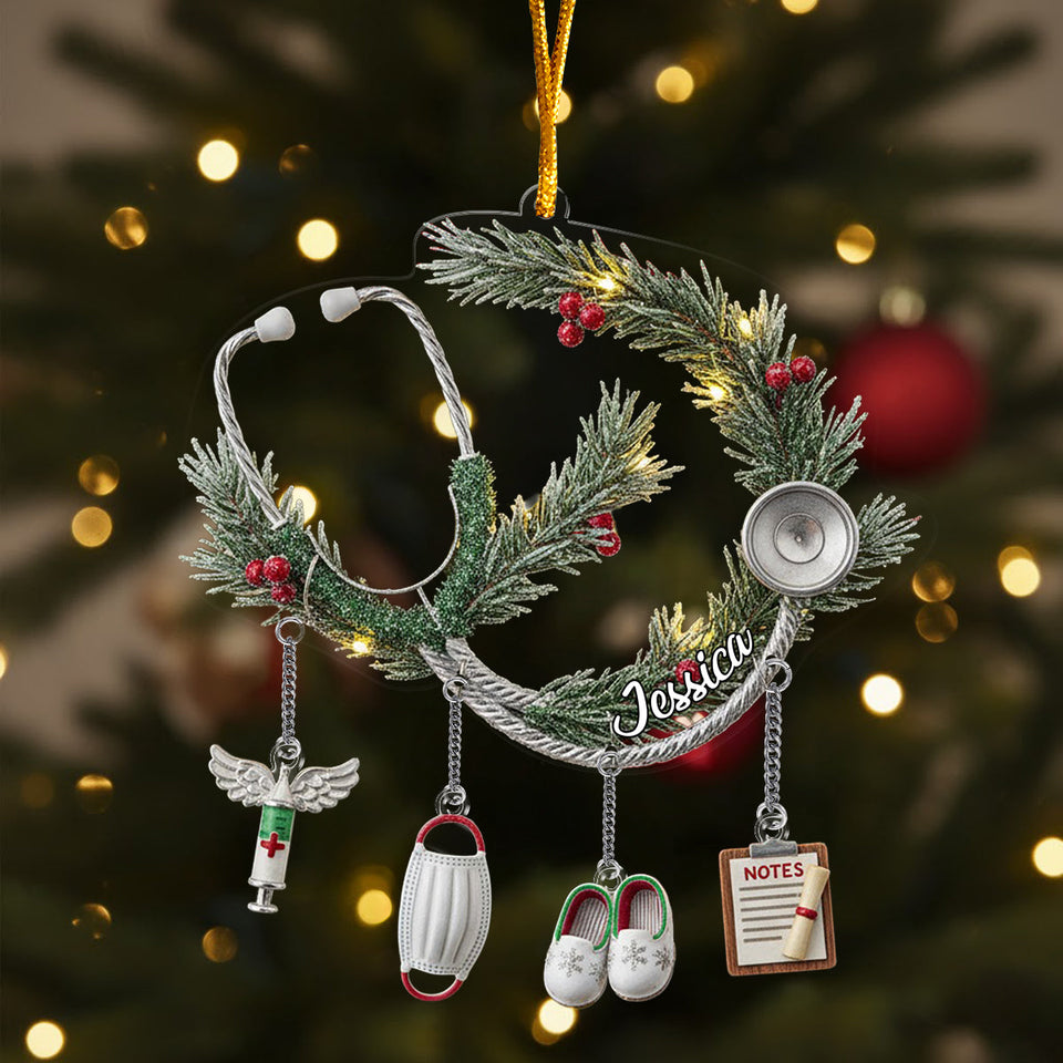 Nurse Life - Personalized Nurse Ornament With Charm