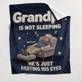 Dad Is Not Sleeping - Personalized Father Blanket
