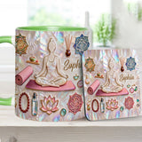Peace Love Yoga - Personalized Yoga Accent Mug & Coaster