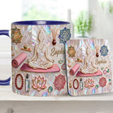 Peace Love Yoga - Personalized Yoga Accent Mug & Coaster
