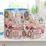 Peace Love Yoga - Personalized Yoga Accent Mug & Coaster