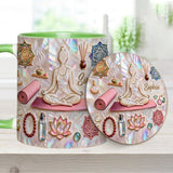 Peace Love Yoga - Personalized Yoga Accent Mug & Coaster