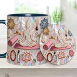 Peace Love Yoga - Personalized Yoga Accent Mug & Coaster