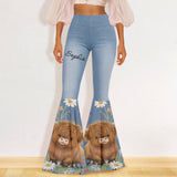 Love Highland Cows - Personalized Highland Cow Flare Leggings & Crop Tanktop
