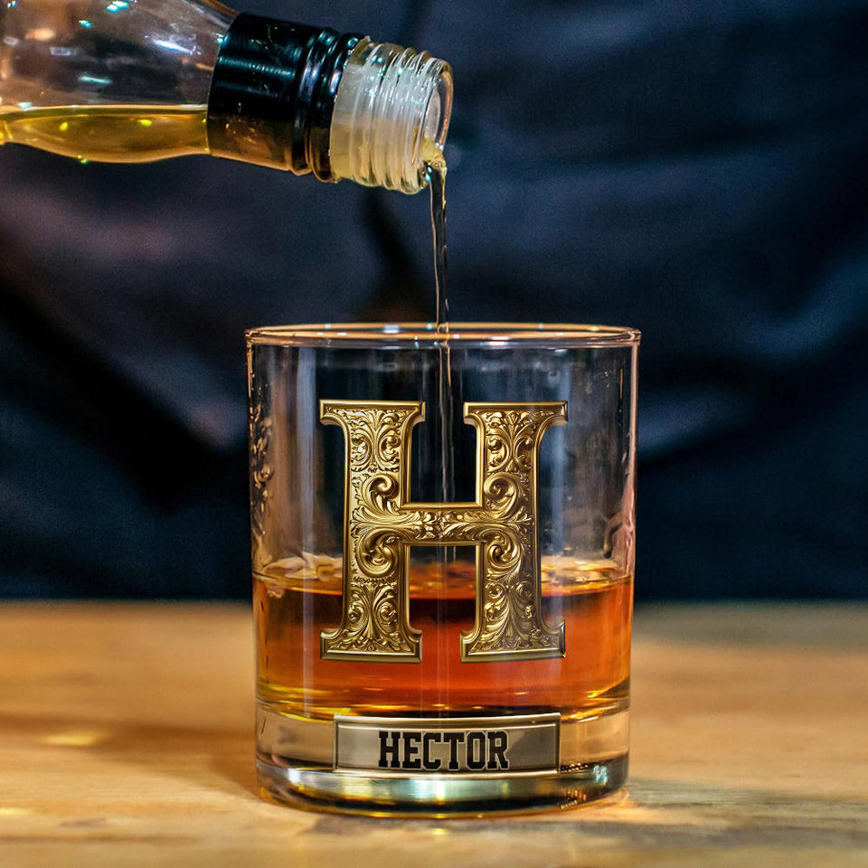 Initial Custom Drink Set For All Family - Personalized Family Whiskey Decanter Set