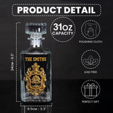 Initial Custom Drink Set For All Family - Personalized Family Whiskey Decanter Set