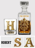 Initial Custom Drink Set For All Family - Personalized Family Whiskey Decanter Set