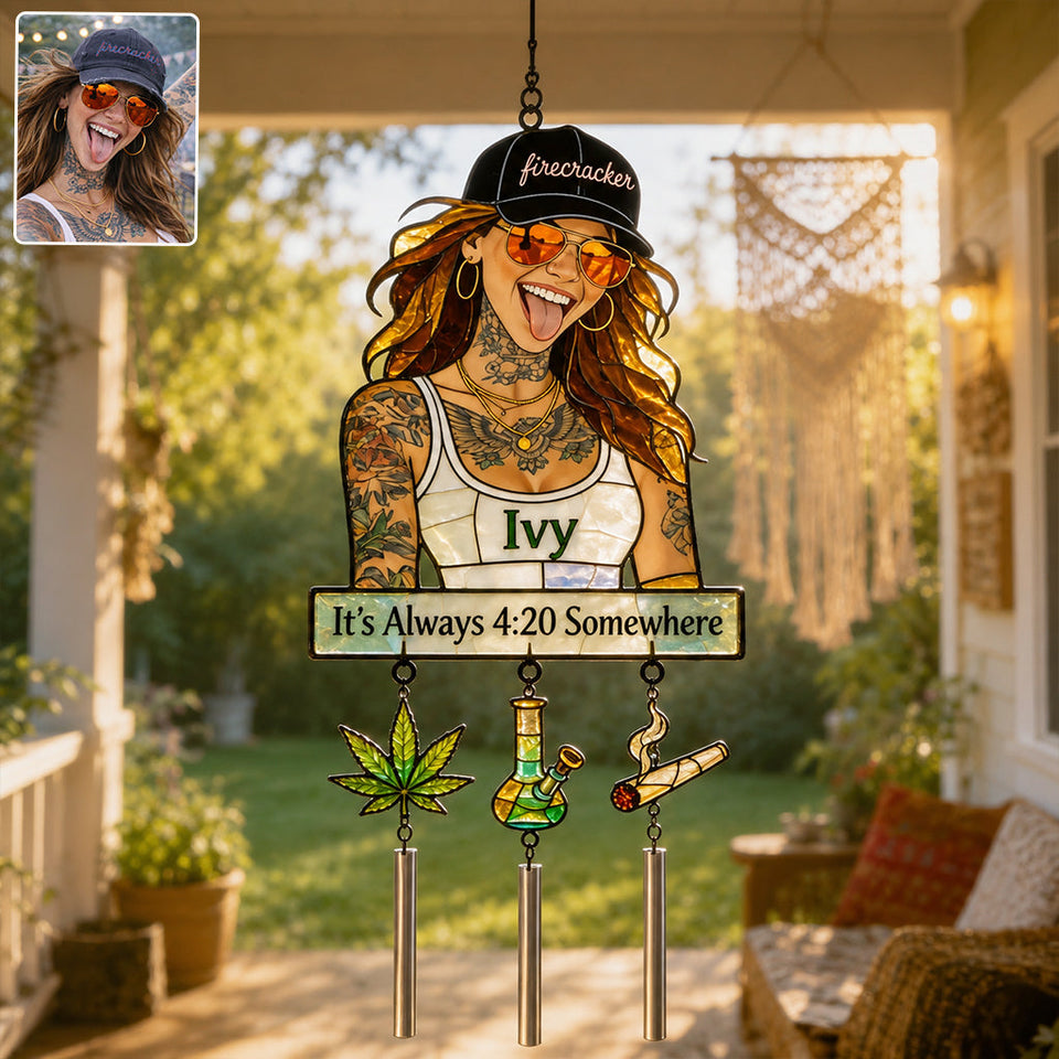 420 - Personalized Weed Wind Chime With Charm