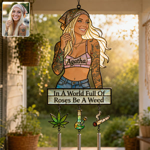 420 - Personalized Weed Wind Chime With Charm