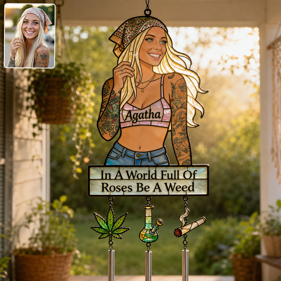 420 - Personalized Weed Wind Chime With Charm