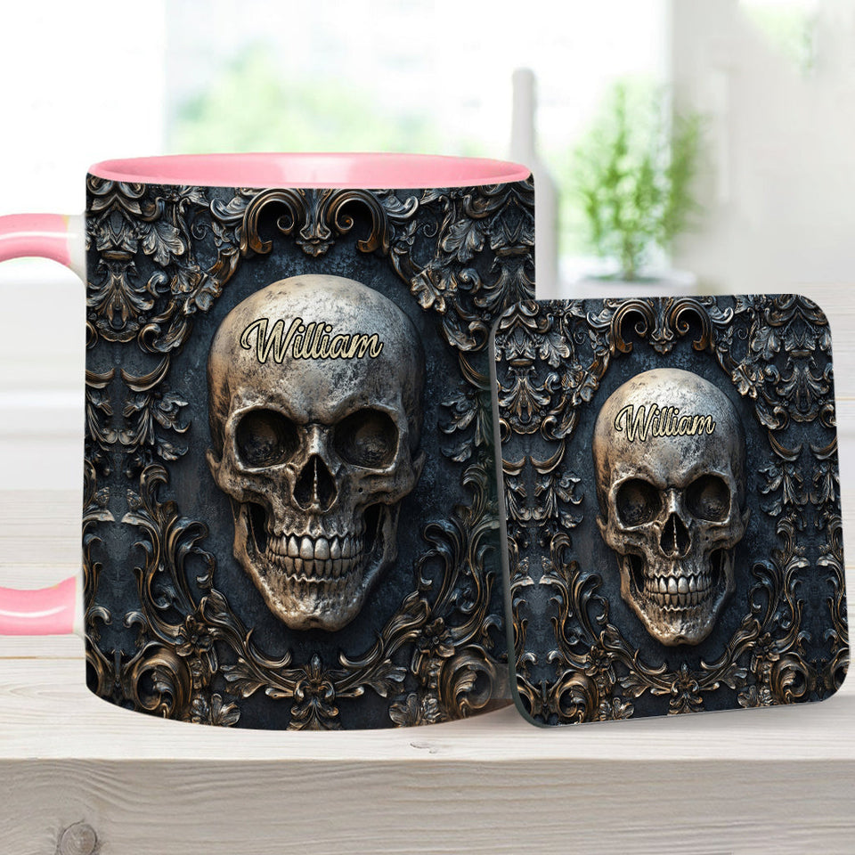Touch My Coffee And I Will Drink It From Your Skull - Personalized Skull Accent Mug