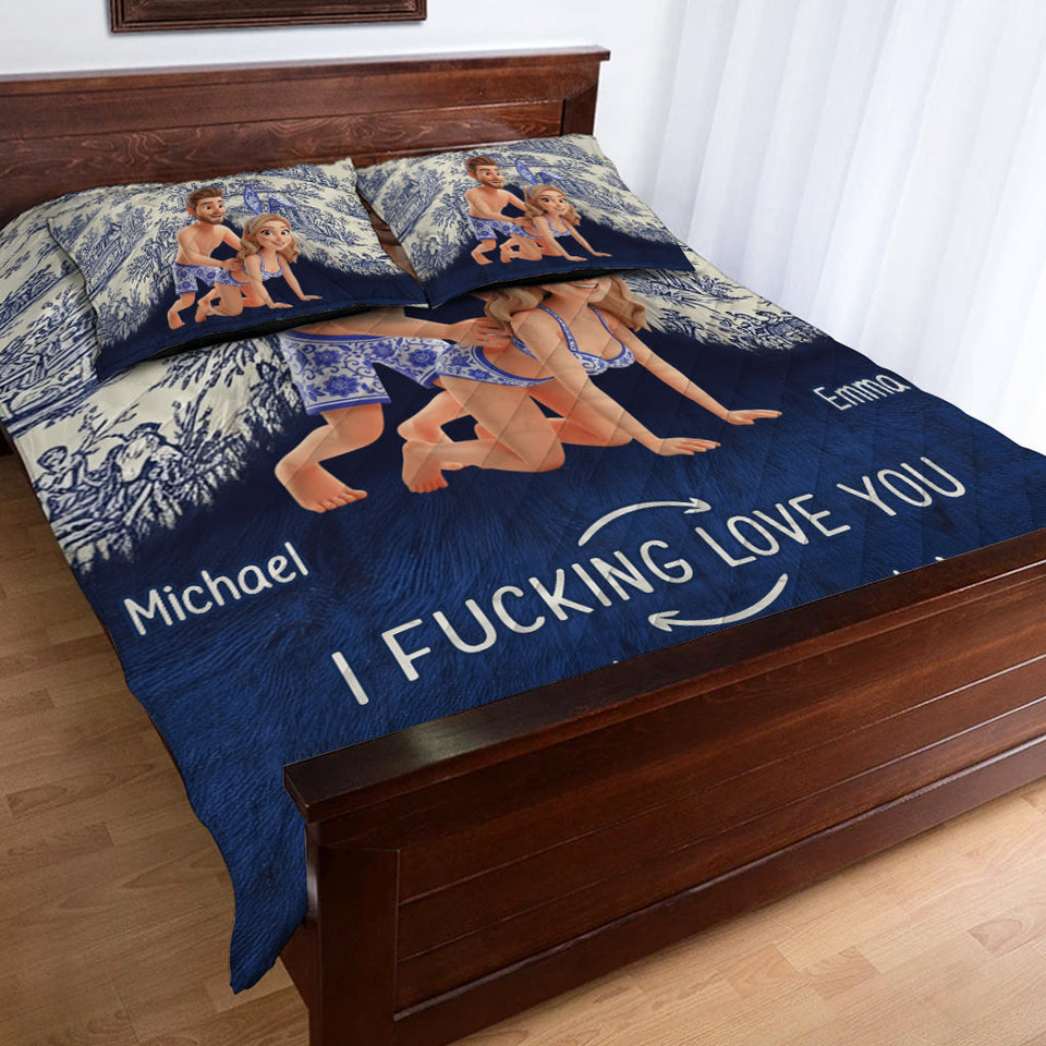 I Love You Forever - Personalized Couple Quilt Set