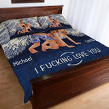 I Love You Forever - Personalized Couple Quilt Set