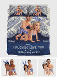 I Love You Forever - Personalized Couple Quilt Set