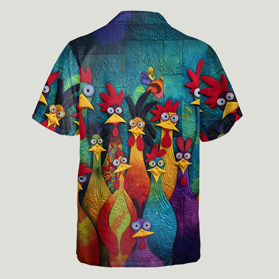 Whimsical Chicken Funny - Personalized Chicken Hawaiian Shirt