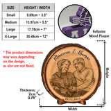 Custom Photo on Bark Edge Wood - Personalized Couple Custom Shaped Wood Plaque
