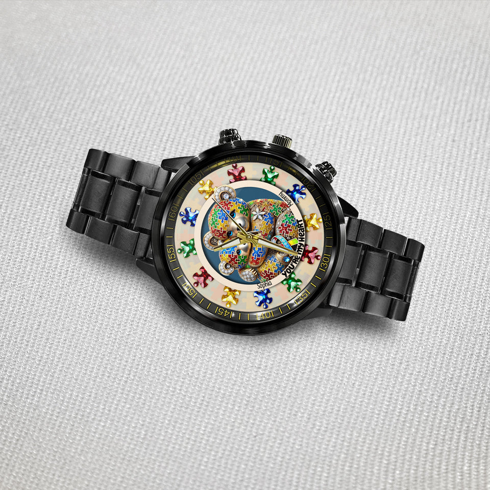 Tu es mon cœur - Montre-bracelet personnalisée pour la sensibilisation à l'autisme