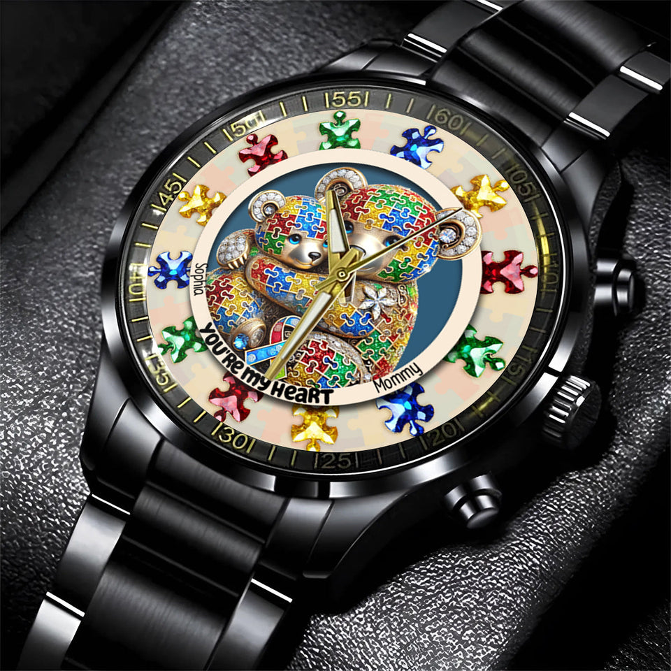 Tu es mon cœur - Montre-bracelet personnalisée pour la sensibilisation à l'autisme