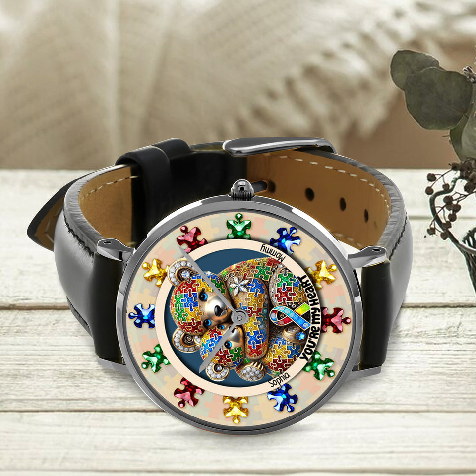 Tu es mon cœur - Montre-bracelet personnalisée pour la sensibilisation à l'autisme