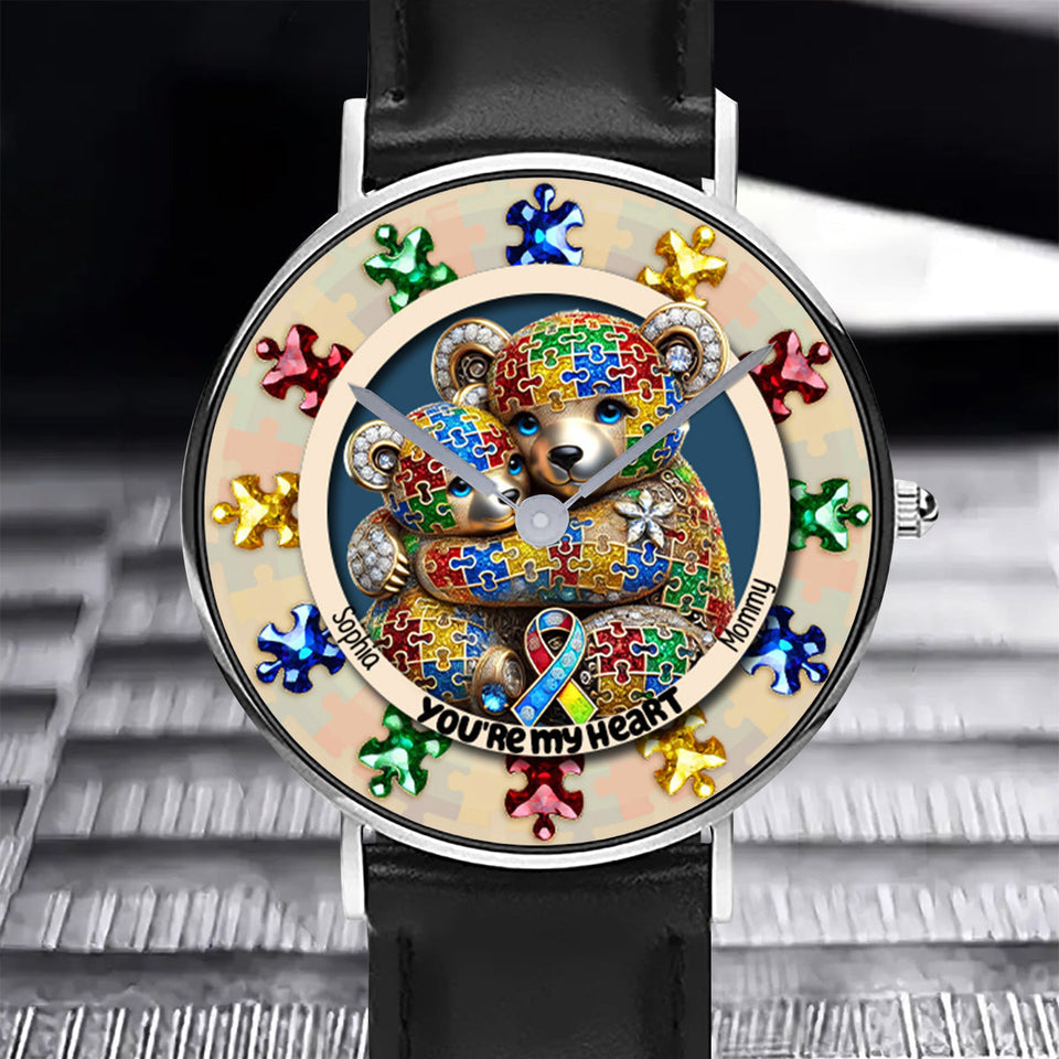 Tu es mon cœur - Montre-bracelet personnalisée pour la sensibilisation à l'autisme