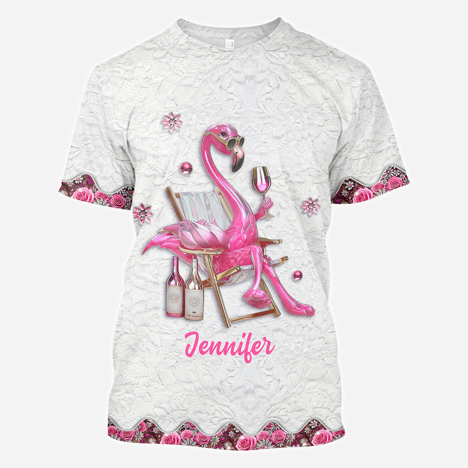 Be a Flamingo In a Flock of Pigeons - Personalized Flamingo All Over Shirt