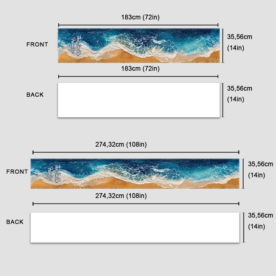 Pearls & Waves - Personalized Sea Lover Table Runner