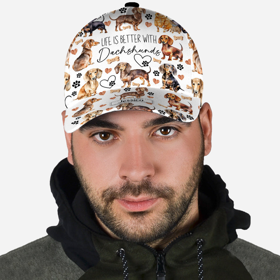 Life Is Better With Dachshunds - Personalized Dog Classic Cap