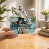 Fishing Is My Therapy - Personalized Fishing 2-Layer Acrylic Freestanding