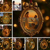 Elegant Family, Couple Portrait Ornament - Personalized Couple Ornament