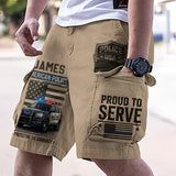 Police Officer Gift - Personalized Police Officer Cargo Shorts With Belt