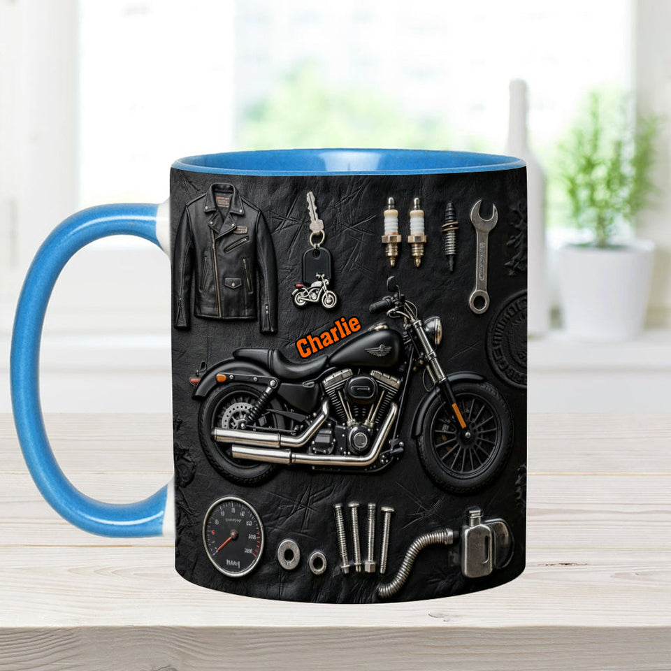 Motorcycle - Personalized Biker Accent Mug & Coaster
