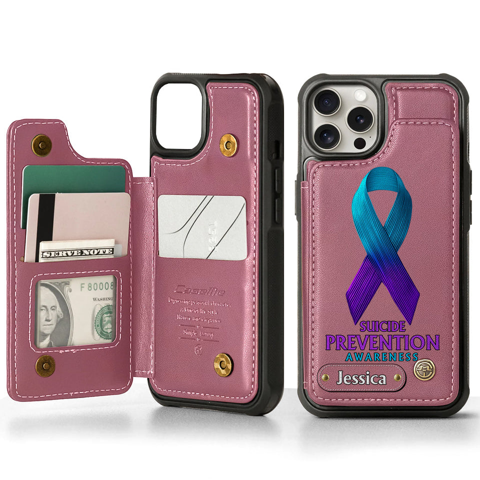 Vous comptez - Étui portefeuille personnalisé pour téléphone portable, conçu pour la prévention du suicide