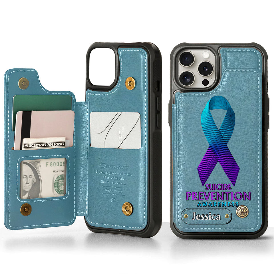 Vous comptez - Étui portefeuille personnalisé pour téléphone portable, conçu pour la prévention du suicide