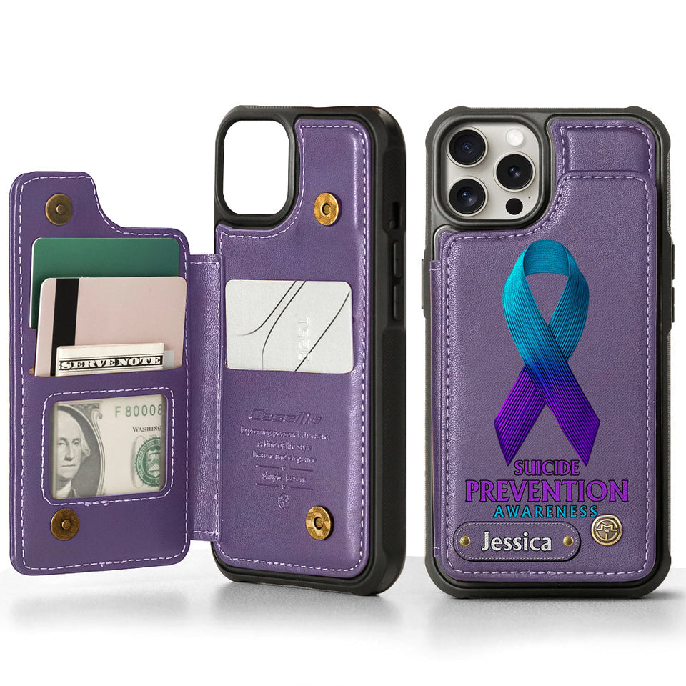 Vous comptez - Étui portefeuille personnalisé pour téléphone portable, conçu pour la prévention du suicide
