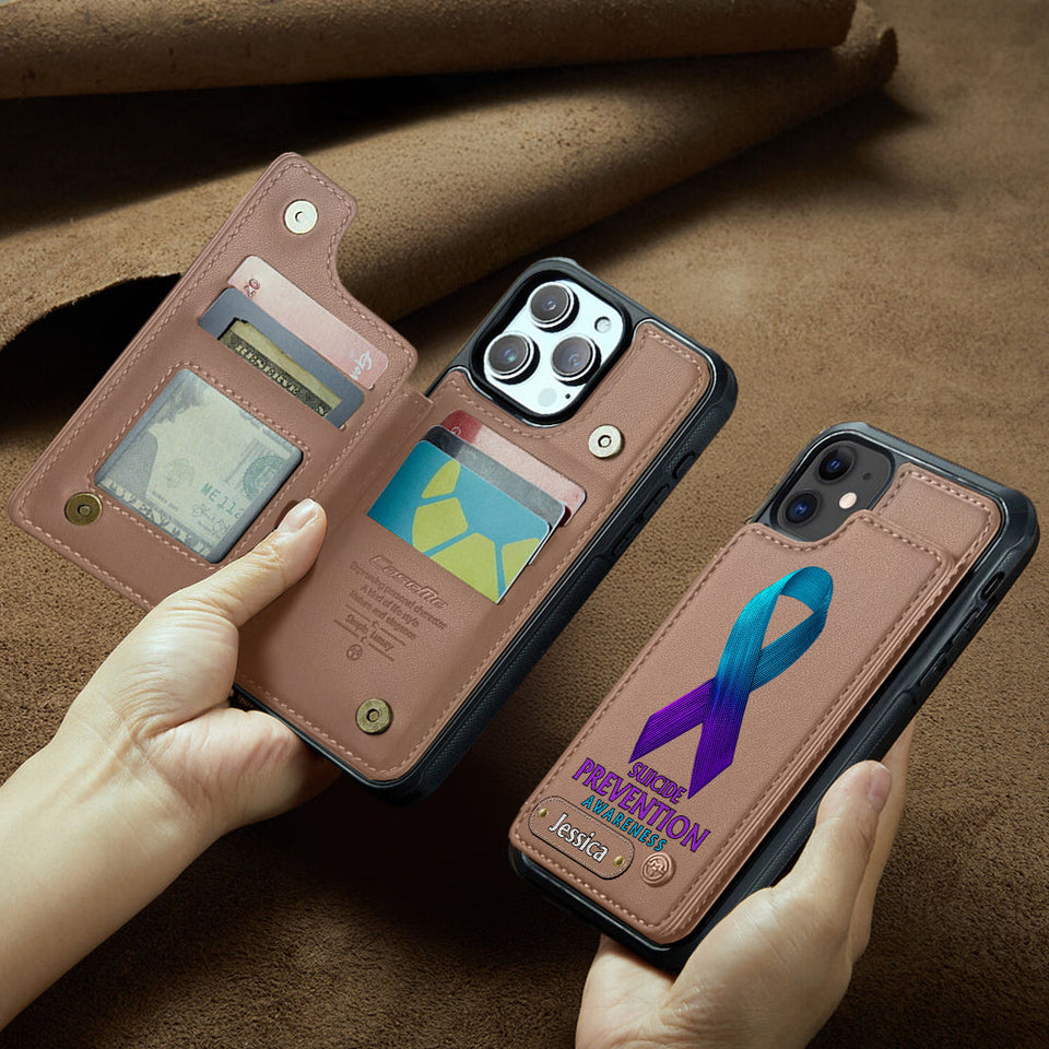 Vous comptez - Étui portefeuille personnalisé pour téléphone portable, conçu pour la prévention du suicide