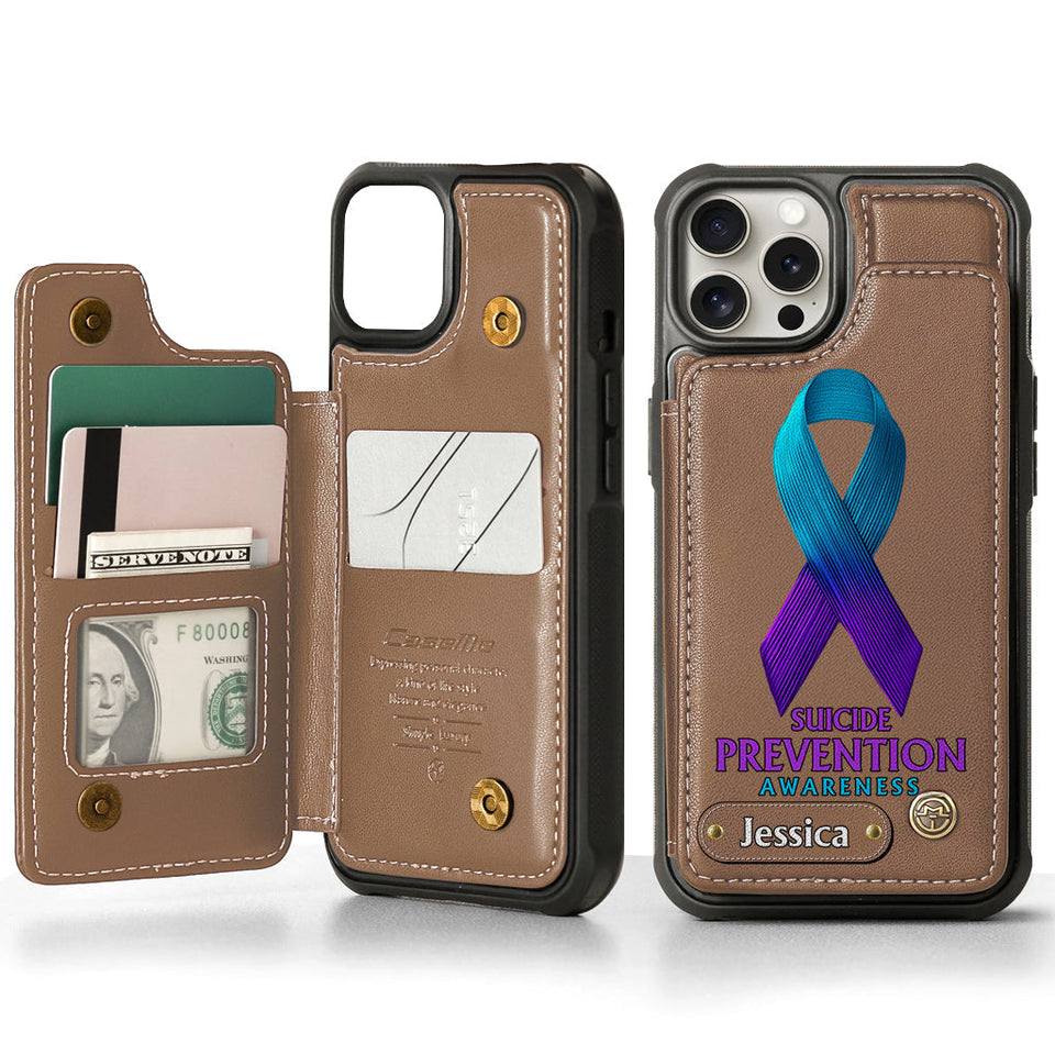Vous comptez - Étui portefeuille personnalisé pour téléphone portable, conçu pour la prévention du suicide