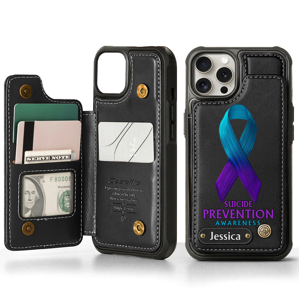 Vous comptez - Étui portefeuille personnalisé pour téléphone portable, conçu pour la prévention du suicide