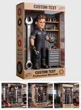 Mechanic With Wrench & Gears - Garage Decor - Personalized Mechanic Custom Shaped Acrylic Plaque
