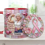 I'm A Warrior - Personalized Breast Cancer Awareness Accent Mug & Coaster