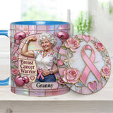 I'm A Warrior - Personalized Breast Cancer Awareness Accent Mug & Coaster