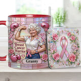 I'm A Warrior - Personalized Breast Cancer Awareness Accent Mug & Coaster