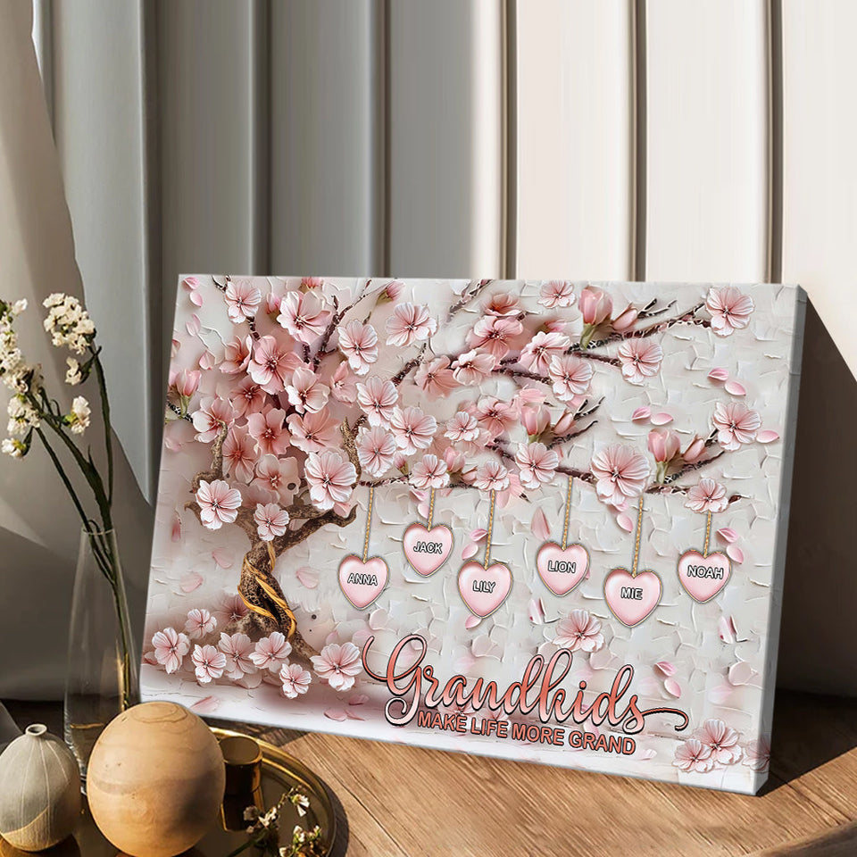 Grandkids Make Life More Grand - Personalized Grandma Canvas And Poster