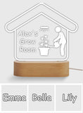 Grow Room - Personalized Weed Shaped Plaque Light Base