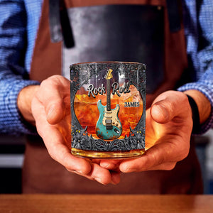 Rock & Roll - Personalized Guitar Whiskey Glass