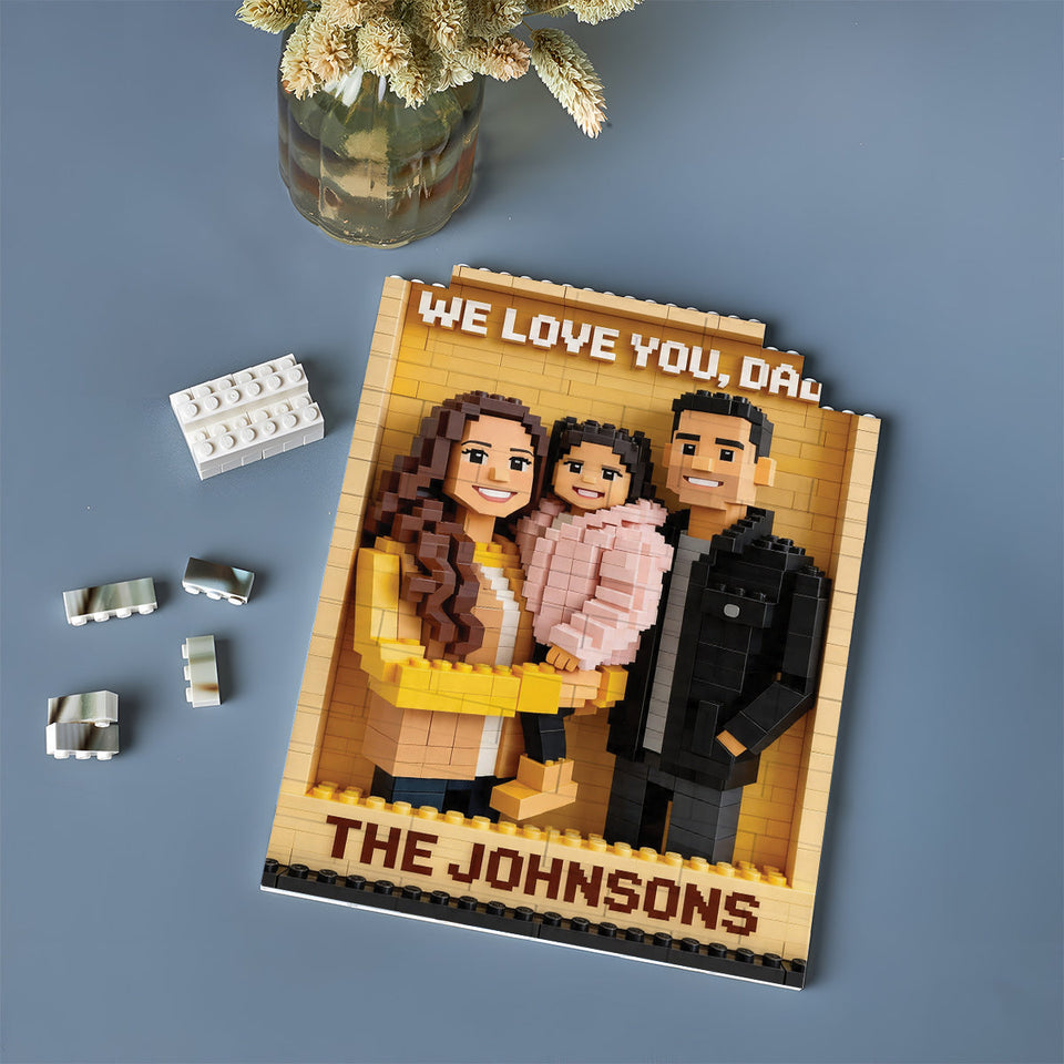 Custom Any Photo - Personalized Father One-sided Vertical Rectangle Building Brick Blocks