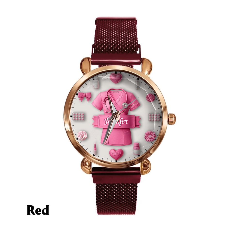 Nursing Is A Work Of Heart - Personalized Nurse Women Hand Watch