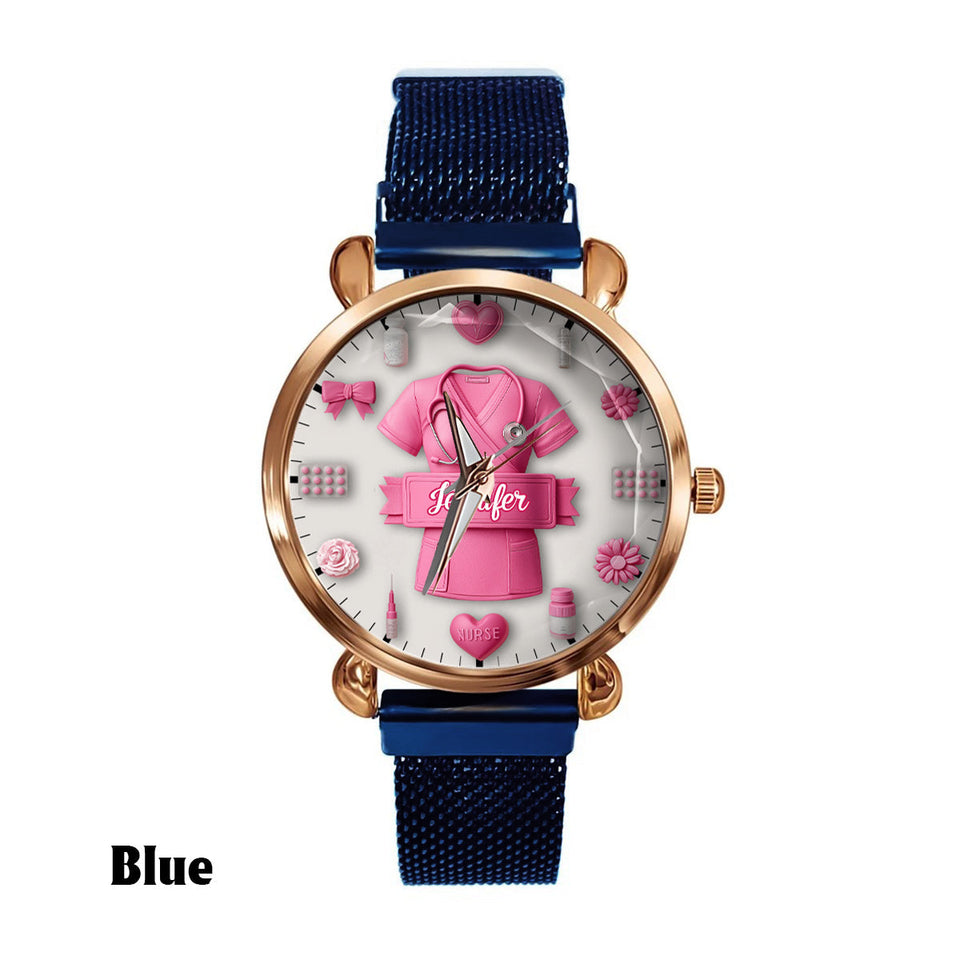 Nursing Is A Work Of Heart - Personalized Nurse Women Hand Watch