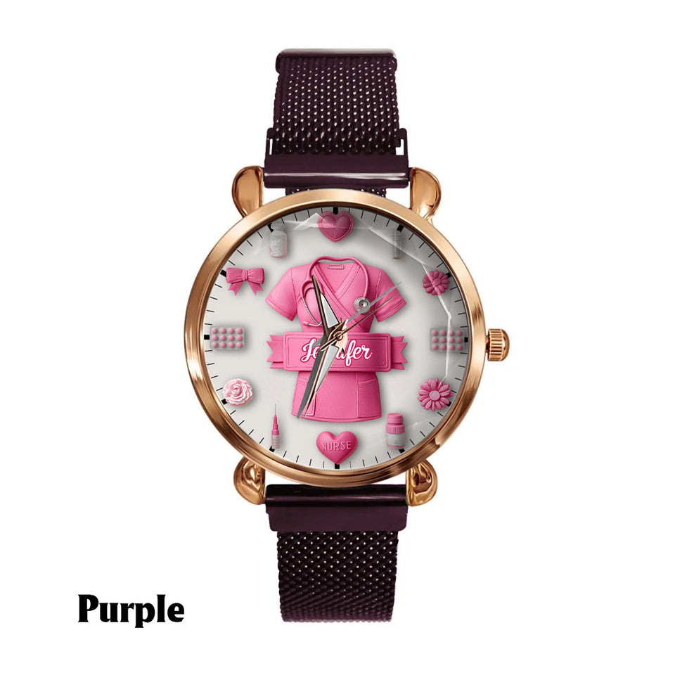 Nursing Is A Work Of Heart - Personalized Nurse Women Hand Watch